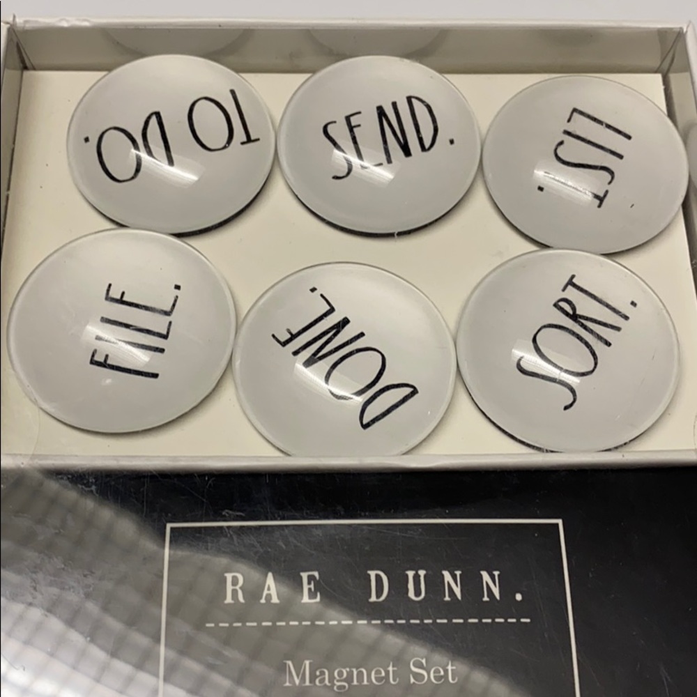 NEW Rae Dunn dome magnet set “to do/sort/file/list